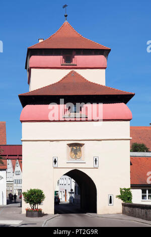 Reimlinger Tor, Nördlingen, Strada Romantica, Svevia, Baviera, Germania Foto Stock