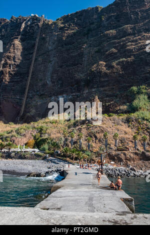 Spiaggia di Fajã dos Padres - Isola di Madeira Foto Stock