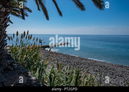 Spiaggia di Fajã dos Padres - Isola di Madeira Foto Stock