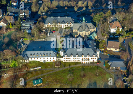 Vista aerea, monastero cistercense Bochum-Stiepel, Bochum, la zona della Ruhr, Nord Reno-Westfalia, Germania Foto Stock