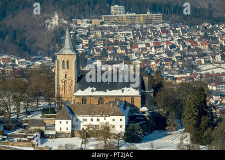 Chiesa abbaziale di San Petrus e Paulus, Obermarsberg, Eresberg, Marsberg, Sauerland, Nord Reno-Westfalia, Germania Foto Stock