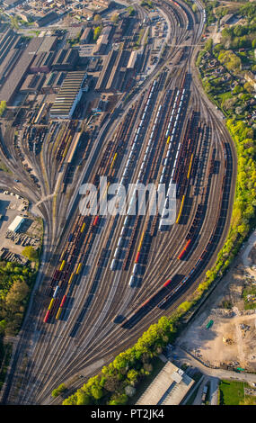 Stazione di nolo Alt-Hamborn, freight yard di ThyssenSteel, Duisburg, la zona della Ruhr, Nord Reno-Westfalia, Germania Foto Stock