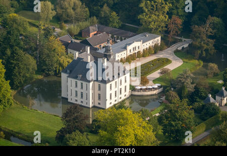 Hünxe, castle hotel Gartrop, Blumraths Ristorante, Gartrop Castello, moated castle, luogo dell'evento, la zona della Ruhr, Basso Reno, Germania, Europa Foto Stock