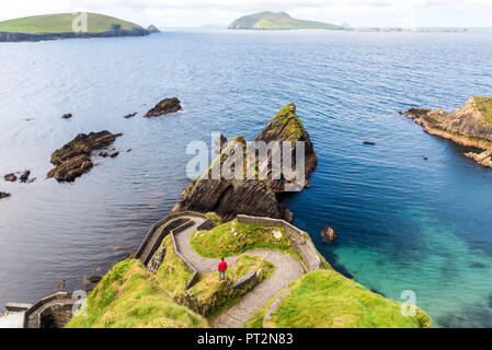 A Dunquin pier, penisola di Dingle, nella contea di Kerry, provincia di Munster, Irlanda, Europa Foto Stock