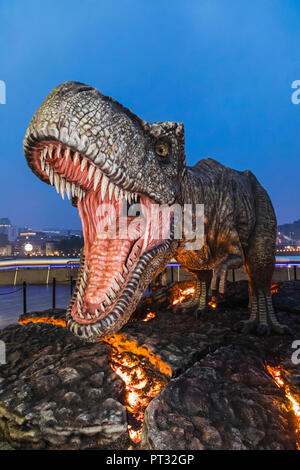 Inghilterra, Londra, Southwark, Londra London Bridge City, Tyrannosaurus Rex dinosauro Foto Stock