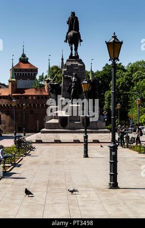 L'Europa, la Polonia, la Piccola Polonia, Cracovia, la Grunwald Monumento a Cracovia Foto Stock
