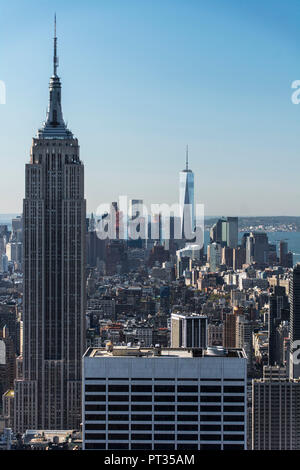 Vista dal Rockefeller Center a New York in Stati Uniti d'America Foto Stock