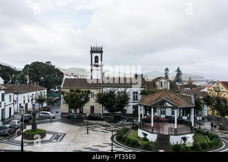 Chiesa principale di Ribeira Grande sulle Azzorre isola di São Miguel Foto Stock