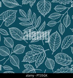 Seamless motivo floreale. Natura, lascia sullo sfondo. Sfondo decorativo illustrazione vettoriale Illustrazione Vettoriale