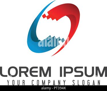 La tecnologia del computer logo design modello di concetto Illustrazione Vettoriale