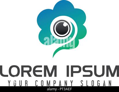 Le telecamere cloud logo design modello di concetto Illustrazione Vettoriale