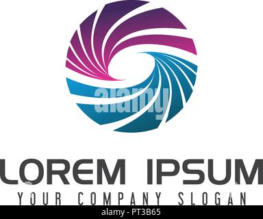 Energia logo di rotazione. Science Technology logo design modello di concetto Illustrazione Vettoriale