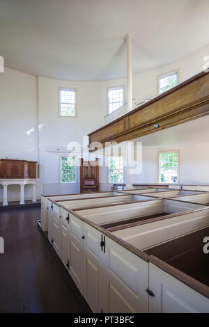 Stati Uniti d'America, New England, Vermont, Richmond, la vecchia chiesa rotonda, interno Foto Stock