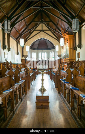 Canada Quebec, Estrie Regione, Lennoxville, Vescovo's University di San Marco, cappella gotica Cappella, costruita nel 1857, interno Foto Stock