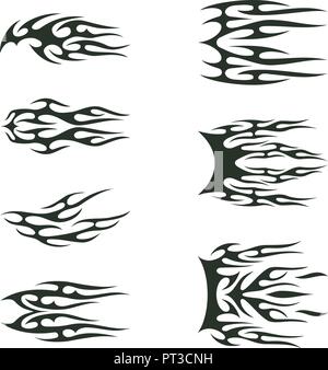 Tribal tatto insieme di raccolta . fiamma totem tatoo illustrazione vettoriale design Illustrazione Vettoriale