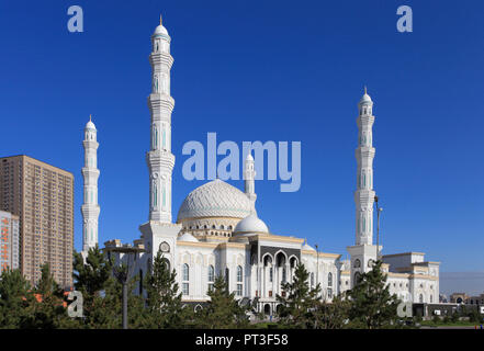 Il Kazakistan; Astana; Hazrat la Moschea del Sultano, esterno, Islam, musulmani, religiosi, architettura, monumento; corsa; Asia, nessuno, orizzontale Foto Stock