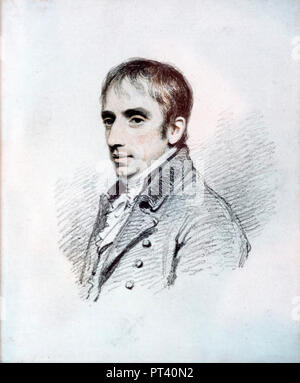William Wordsworth (1770-1850) come un uomo giovane. Disegno a matita da Henry Eldridge, c. 1807. Foto Stock