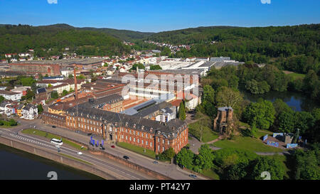 Vista l'ex abbazia benedettina di San Pietro e Maria sulla Saar, Villeroy & Boch sede, Mettlach, Saarland, Germania Foto Stock