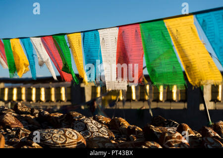 Mapham Yutso, Manasarowar Lago, Chiu monastero in Tibet, Foto Stock