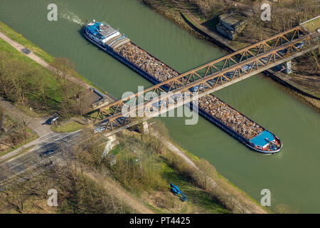 Ponte temporaneo, ponte sul Wesel-Datteln-Kanal a Krudenburg, Hünxe, la zona della Ruhr, Nord Reno-Westfalia, Germania Foto Stock