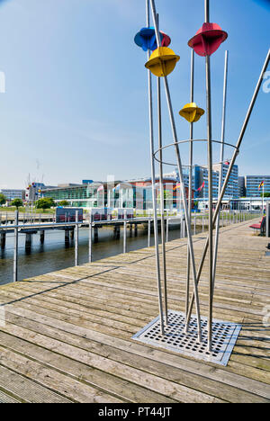 La scultura am Steinwarder, entroterra del lago, holiday park, Heiligenhafen, Mar Baltico, Schleswig Holstein, Germania, Europa Foto Stock