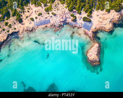 Punta della Suina spiaggia vista aerea, provincia di Lecce, Puglia, Salento, Italia, Europa Foto Stock