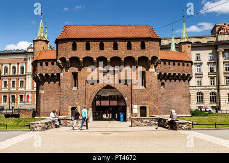 L'Europa, la Polonia, la Piccola Polonia, Cracovia, Barbican Foto Stock