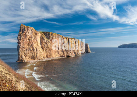 Canada Quebec, Gaspe Peninsula, Perce, Perce Rock Foto Stock