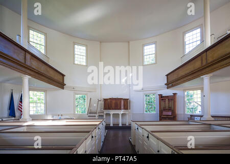 Stati Uniti d'America, New England, Vermont, Richmond, la vecchia chiesa rotonda, interno Foto Stock