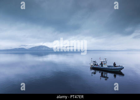 Canada Quebec, Saguenay-Lac Saint-Jean Regione, Saguenay Fjord, Petit-Saguenay, vista del fiordo Foto Stock