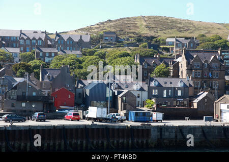Parte del porto e della città di Stromness nelle Orkney Islands Foto Stock