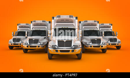 Camion Frigo isolato. Il rendering 3D Foto Stock