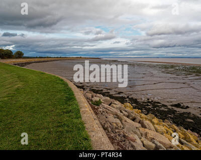 Parete di mare, Goldcliff, Newport, South Wales, Regno Unito Foto Stock