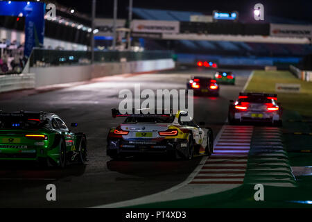 Misano Adriatico, Italia - 25 agosto 2018: UN GUSCIO BMW M4 DTM del BMW Team RMG, guidato da Augusto Farfus, durante la gara di DTM Misano Foto Stock