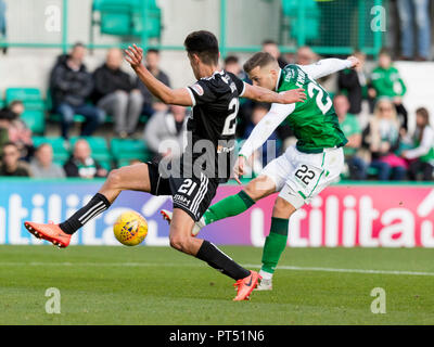 Easter Road, Edimburgo, Regno Unito. 6 Ottobre, 2018. Ladbrokes Premiership, Hibernian rispetto a Hamilton accademico; Florian Kamberi di Hibernian punteggi hibs quinto al traguardo Credito: Azione Sport Plus/Alamy Live News Foto Stock