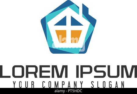 Immobiliare di logo. Casa ipoteca immobiliare di logo design modello di concetto Illustrazione Vettoriale