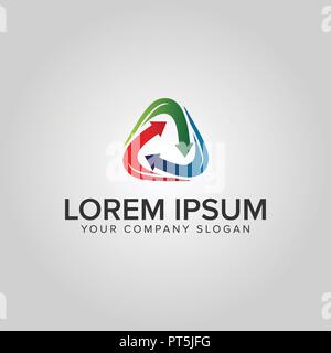 La freccia a triangolo logo design modello di concetto Illustrazione Vettoriale