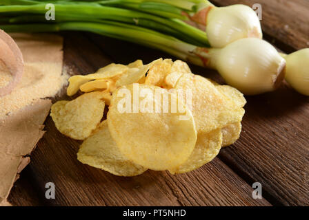 Potato Chips- Molla aroma di cipolla Foto Stock