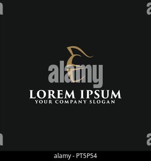 Testa di sparta logo design modello di concetto Illustrazione Vettoriale