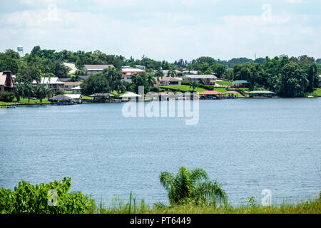 Florida,Lake Placid,Lake June-in-Winter,Water Waterfront Homes,FL180731244 Foto Stock