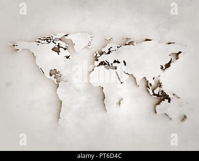 Mappa del mondo 3D Foto Stock