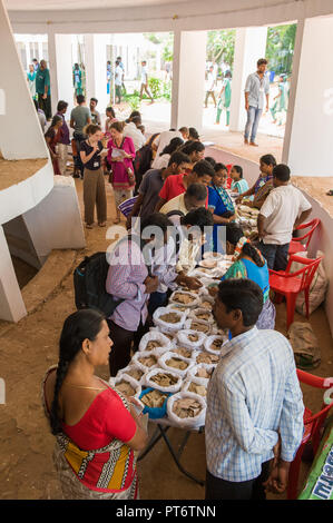 AUROVILLE, India - 28 Luglio 2018: Sostentamento Istituto presenta la seconda edizione del Festival di sementi. Foto Stock