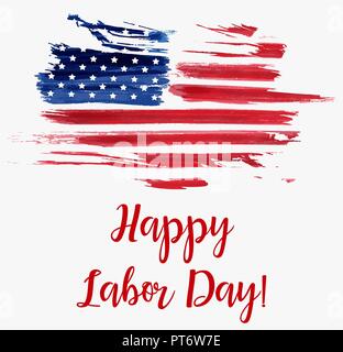 USA il Labor Day holiday sfondo. Grunge bandiera astratta. Modello per la vacanza poster, striscioni, flyer, ecc. Illustrazione Vettoriale