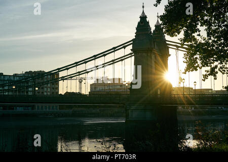 Hammersmith Bridge sunrise Foto Stock