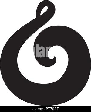 Matau. Simbolo Maori, pesce gancio, rappresentano la prosperità, l'abbondanza, la fertilità e la resistenza Illustrazione Vettoriale