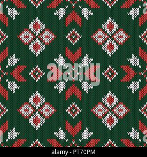 Natale maglia. Astratta geometrica seamless pattern. Design per un maglione, sciarpa consolatore o vestiti texture. Illustrazione Vettoriale. Illustrazione Vettoriale