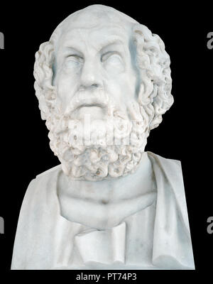 Statua di Homer,antico poeta greco Foto Stock