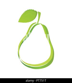 Logo con la silhouette di pera Illustrazione Vettoriale