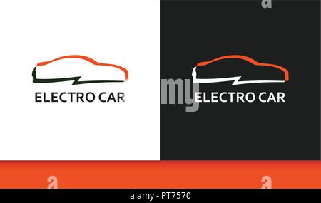 Logo della elettro auto in stile colorato Illustrazione Vettoriale