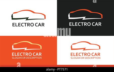 Il logo colorato di Electro auto Illustrazione Vettoriale